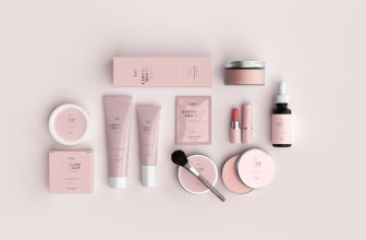 A collection of skincare tools and accessories arranged aesthetically, including facial rollers, applicators, and storage solutions.